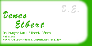 denes elbert business card